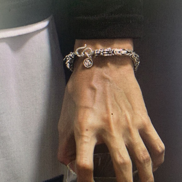 Silver oxidized double headed keel bracelet dragon artwork - Picture 4 of 10